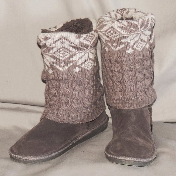 Muk Luks "Cheryl" pull-on sweater boots - Picture 1 of 9